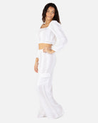 Hurley Stripe Gauze Cargo Beach Pant White L