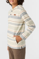O'NEILL BOY'S BAVARO STRIPE PONCHO FLEECE PULLOVER CRM-Cream M
