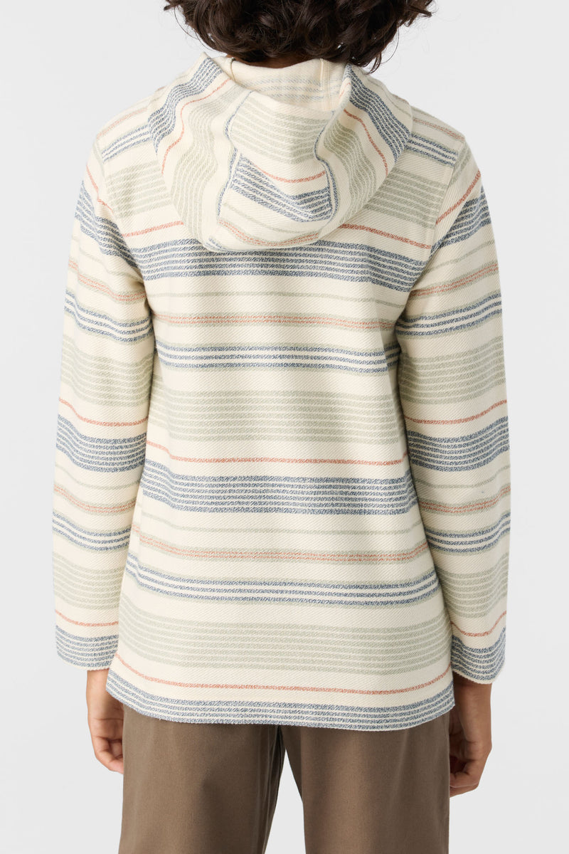 O'NEILL BOY'S BAVARO STRIPE PONCHO FLEECE PULLOVER CRM-Cream L