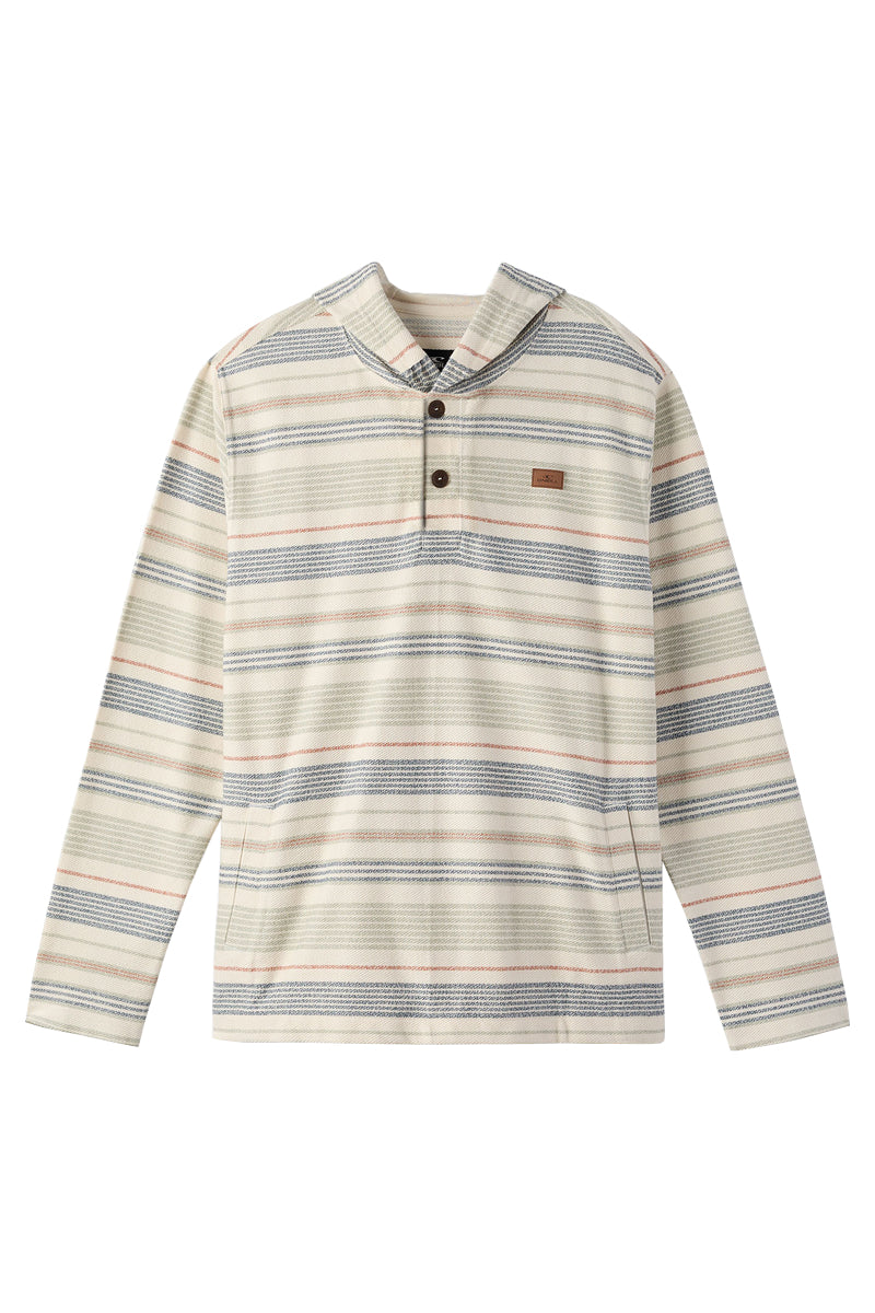 O'NEILL BOY'S BAVARO STRIPE PONCHO FLEECE PULLOVER CRM-Cream M