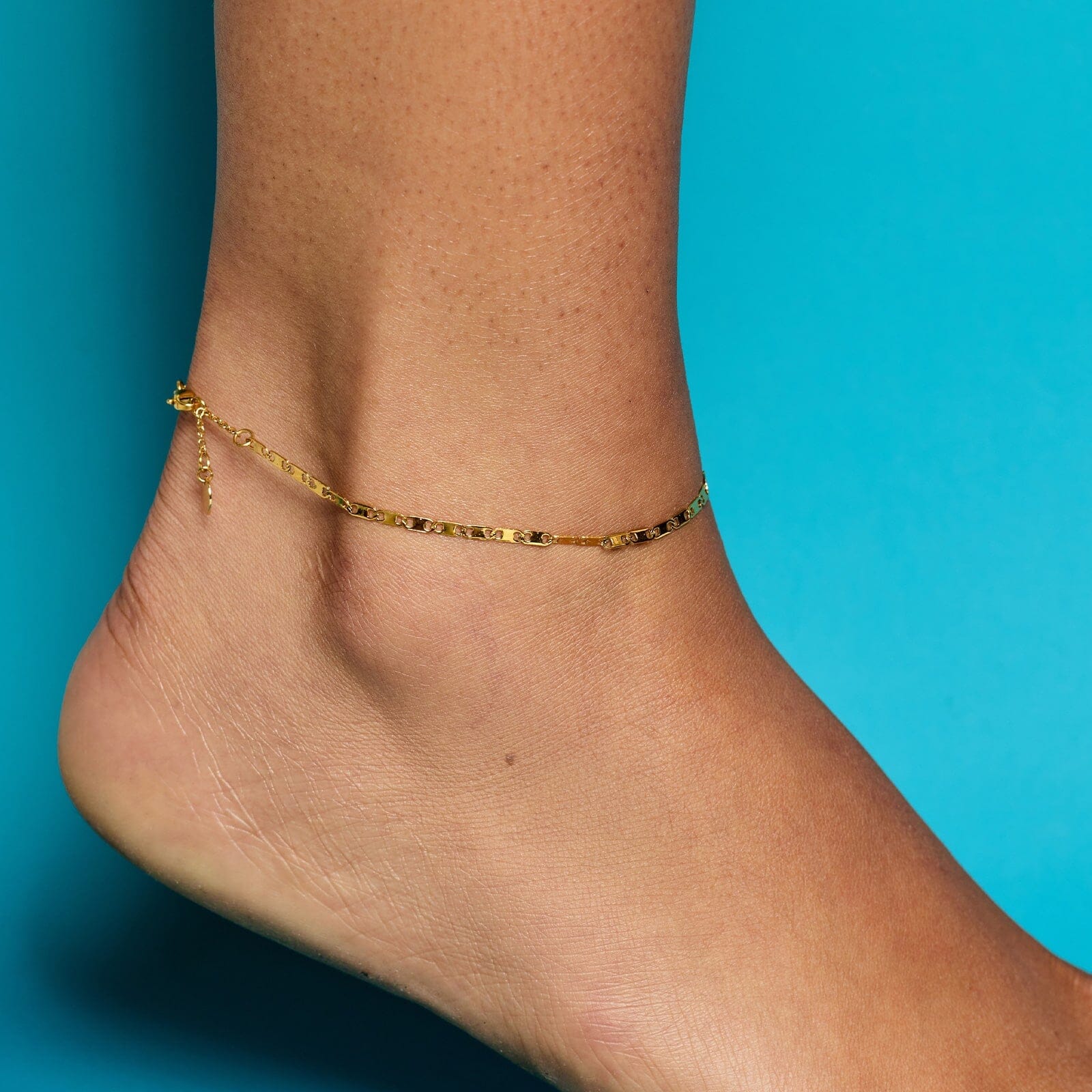 Pura Vida Surfrider Fdn Mirror Chain Anklet  GOLD