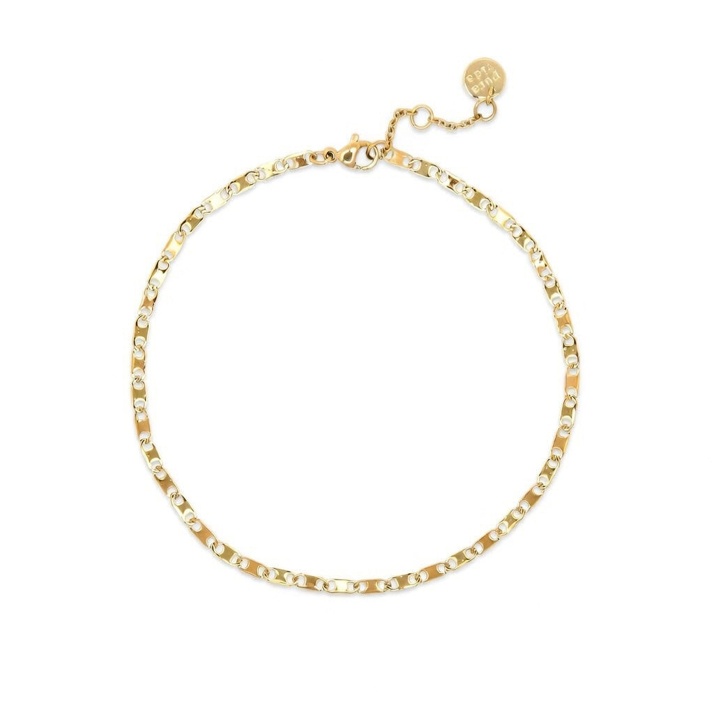 Pura Vida Surfrider Fdn Mirror Chain Anklet  GOLD