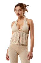 Rhythm Oahu Halter Knit Top NAT S
