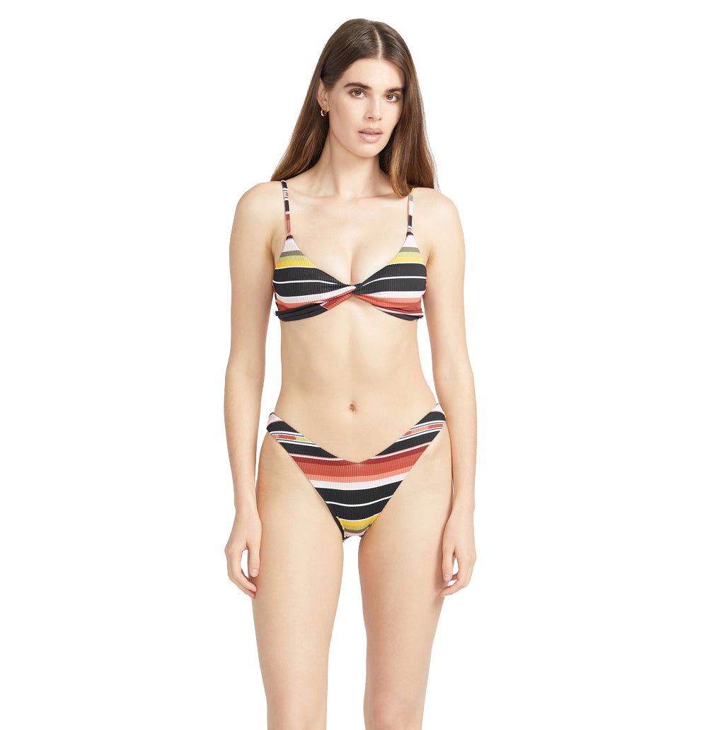 Volcom Beach Trip Twist Crop Bikini Top Black L