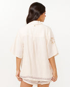Rip Curl Beach Party Embroidered Shirt  OFFWHT S