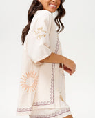 Rip Curl Beach Party Embroidered Shirt  OFFWHT L