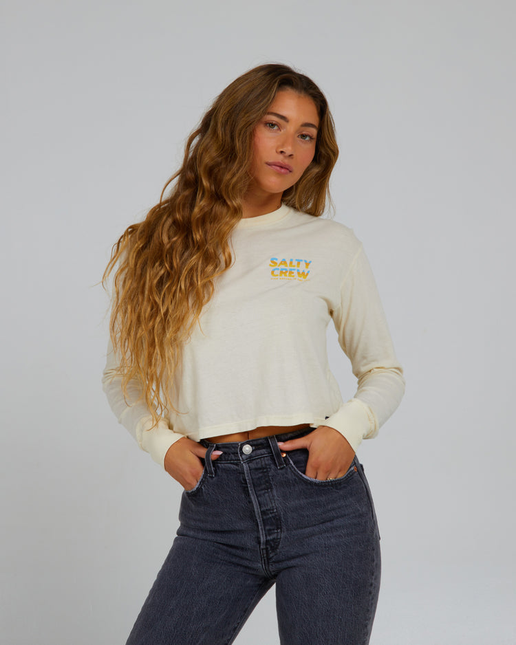 Salty Crew Boardwalk LS Crop  OFFW XS