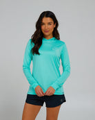 Salty Crew Outlined Hooded Sun Shirt  SEAFOAM M