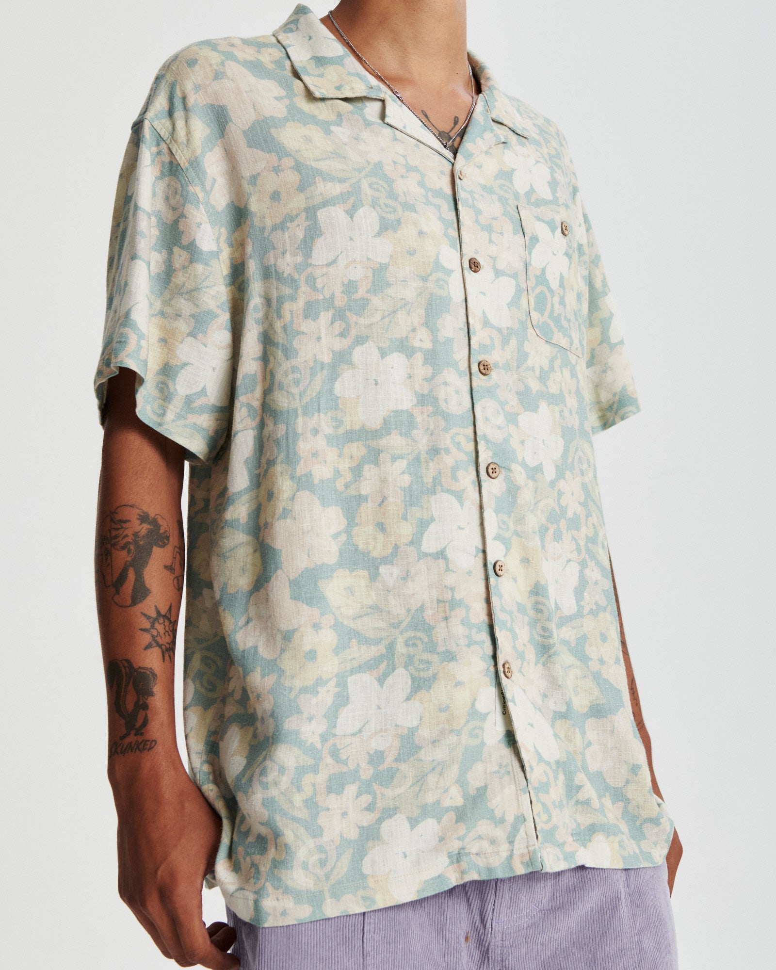 The Critical Slide Society Astro Resort Shirt ECRU M