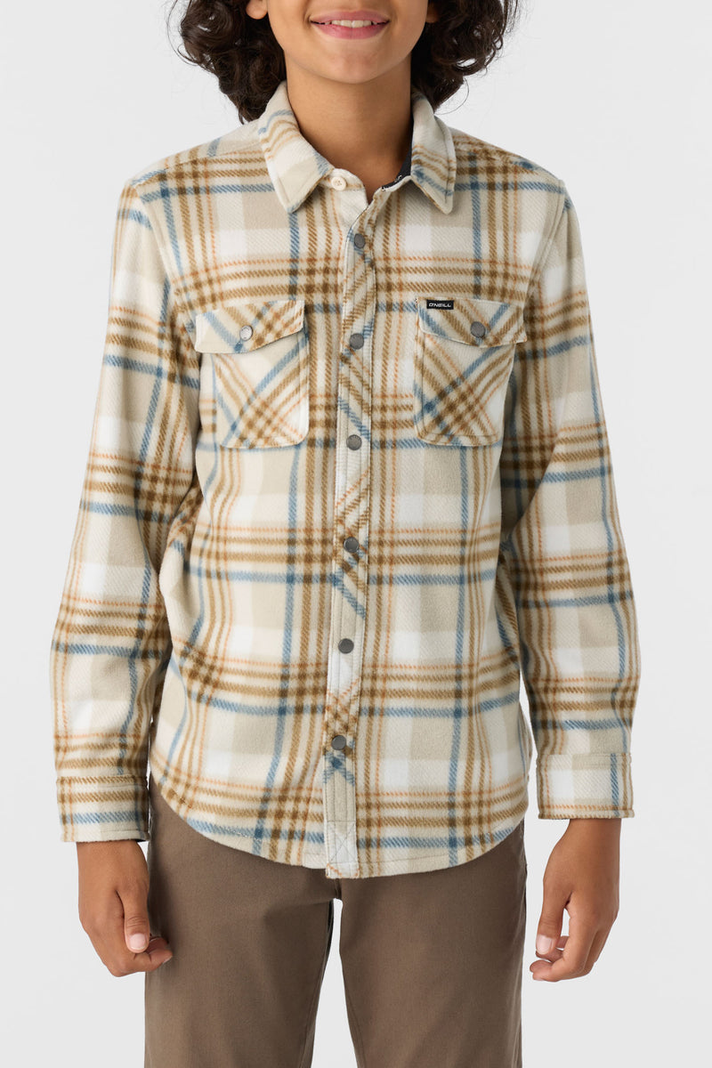 O'neill Boys Plaid Superfleece LS Shirt KHA3 XL