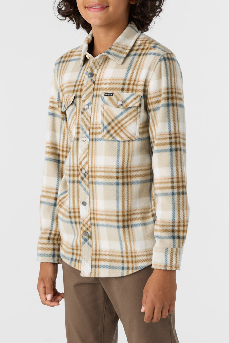 O'neill Boys Plaid Superfleece LS Shirt KHA3 XL