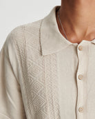The Critical Slide Society Trader Knit Shirt ECRU S