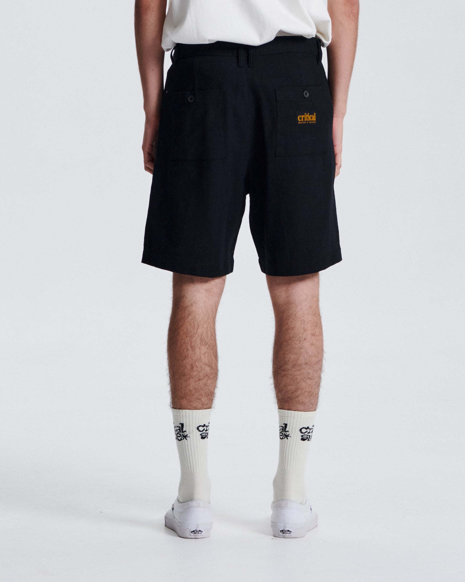 The Critical Slide Society Harro Linen Short BLACK 28