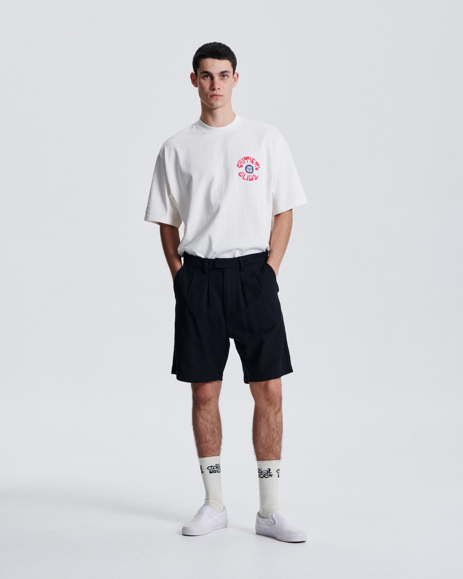 The Critical Slide Society Harro Linen Short BLACK 28
