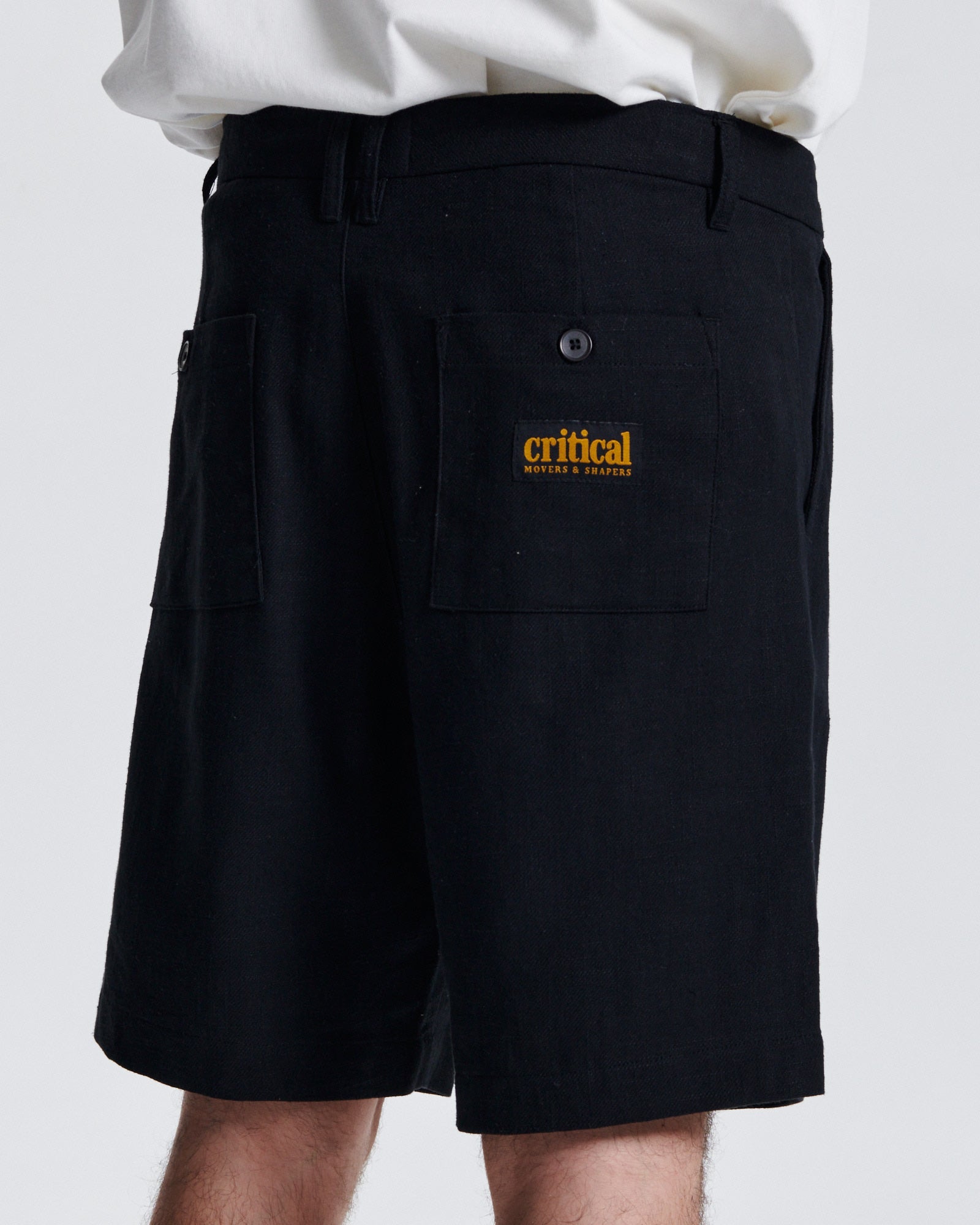 The Critical Slide Society Harro Linen Short BLACK 28