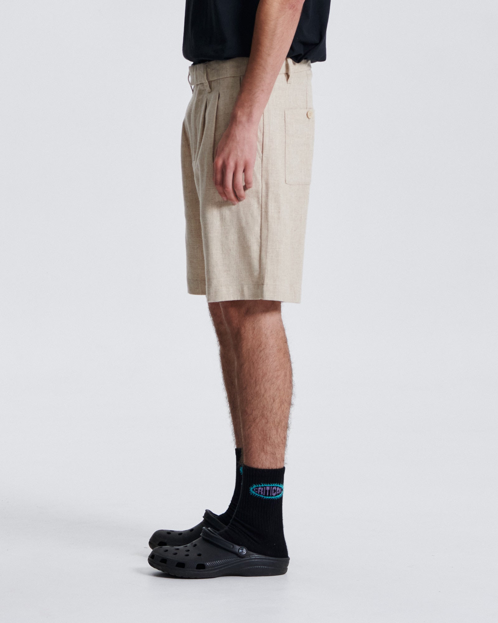 The Critical Slide Society Harro Linen Short ECRU 32