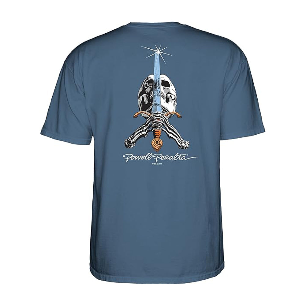 Powell Peralta Skull & Sword Tee Shirt Indigo Blue S