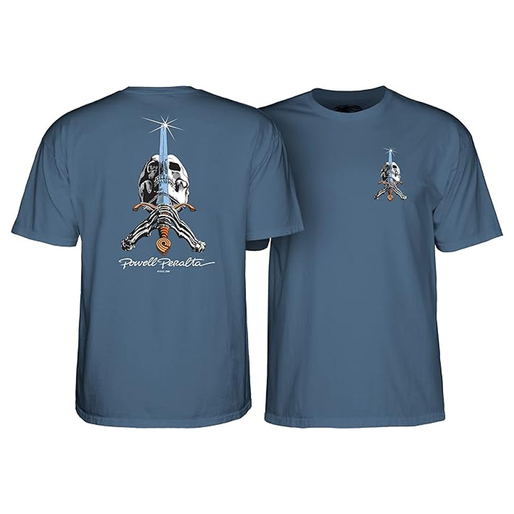 Powell Peralta Skull & Sword Tee Shirt Indigo Blue S