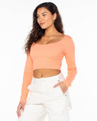Roxy Good Keepsake LS Ribbed Crop Top MGE0 M