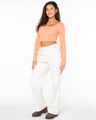 Roxy Good Keepsake LS Ribbed Crop Top MGE0 XS