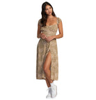 RVCA AVA MIDI DRESS CNK0-ERMINE S