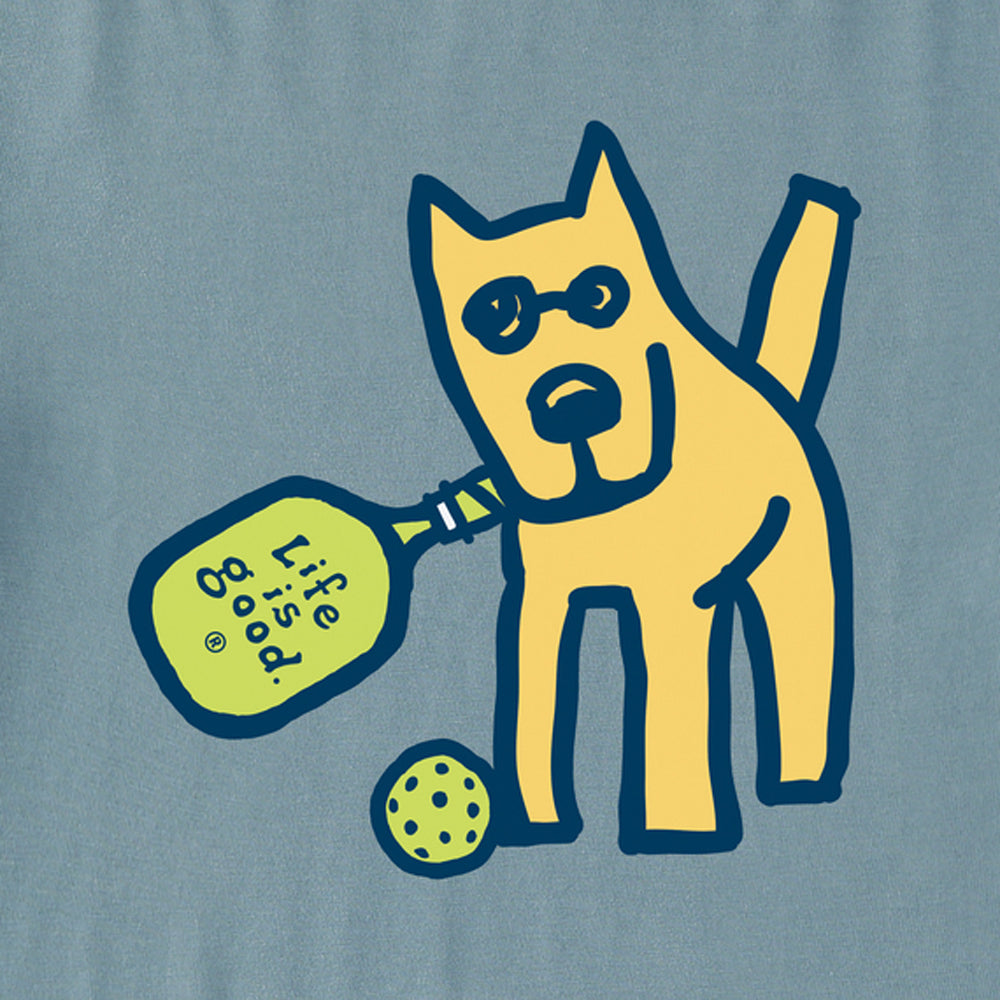 Life is Good Womens Crusher Vee Vintage Rocket Pickleball SS Tee SmkBlu XS