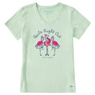 Life is Good Womens Crusher Vee Girls Night Out SS Tee SagGrn XS