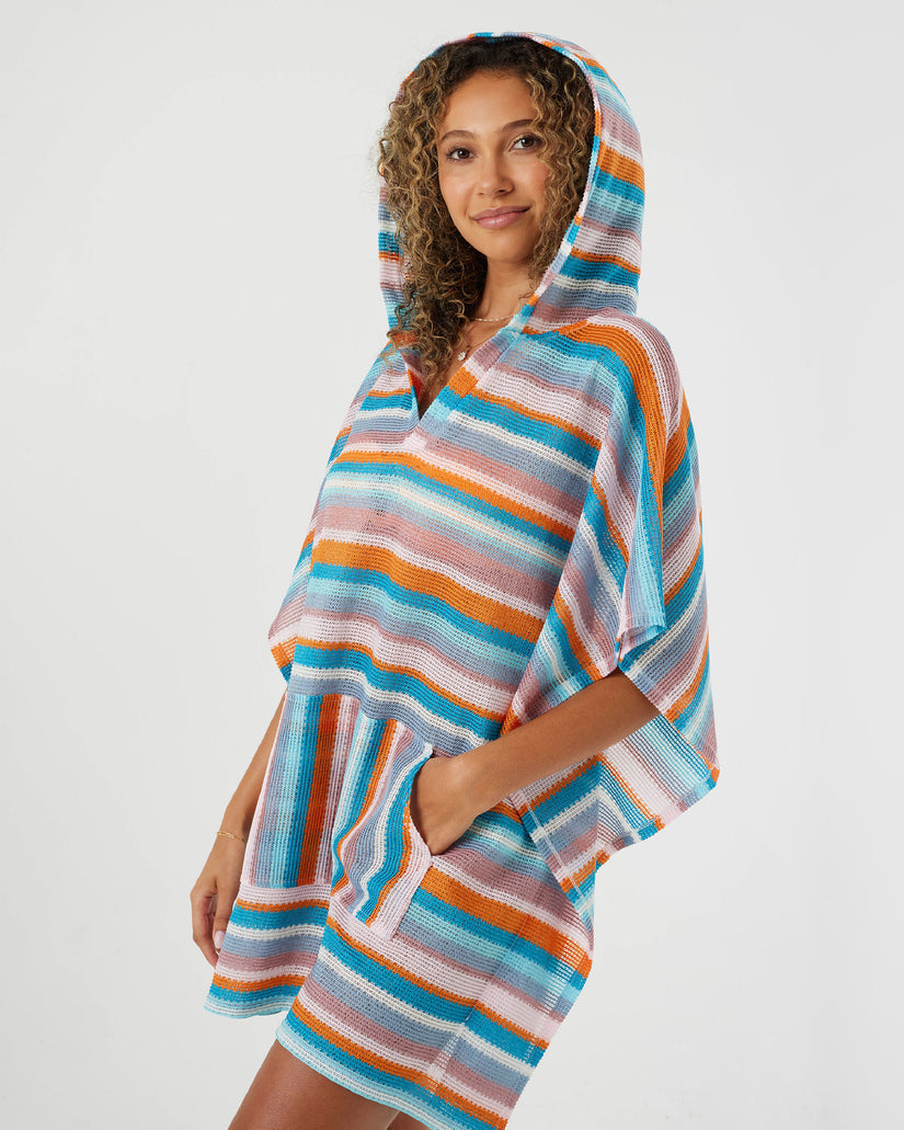Roxy Salty Soul Poncho Beach Coverup MUL M/L