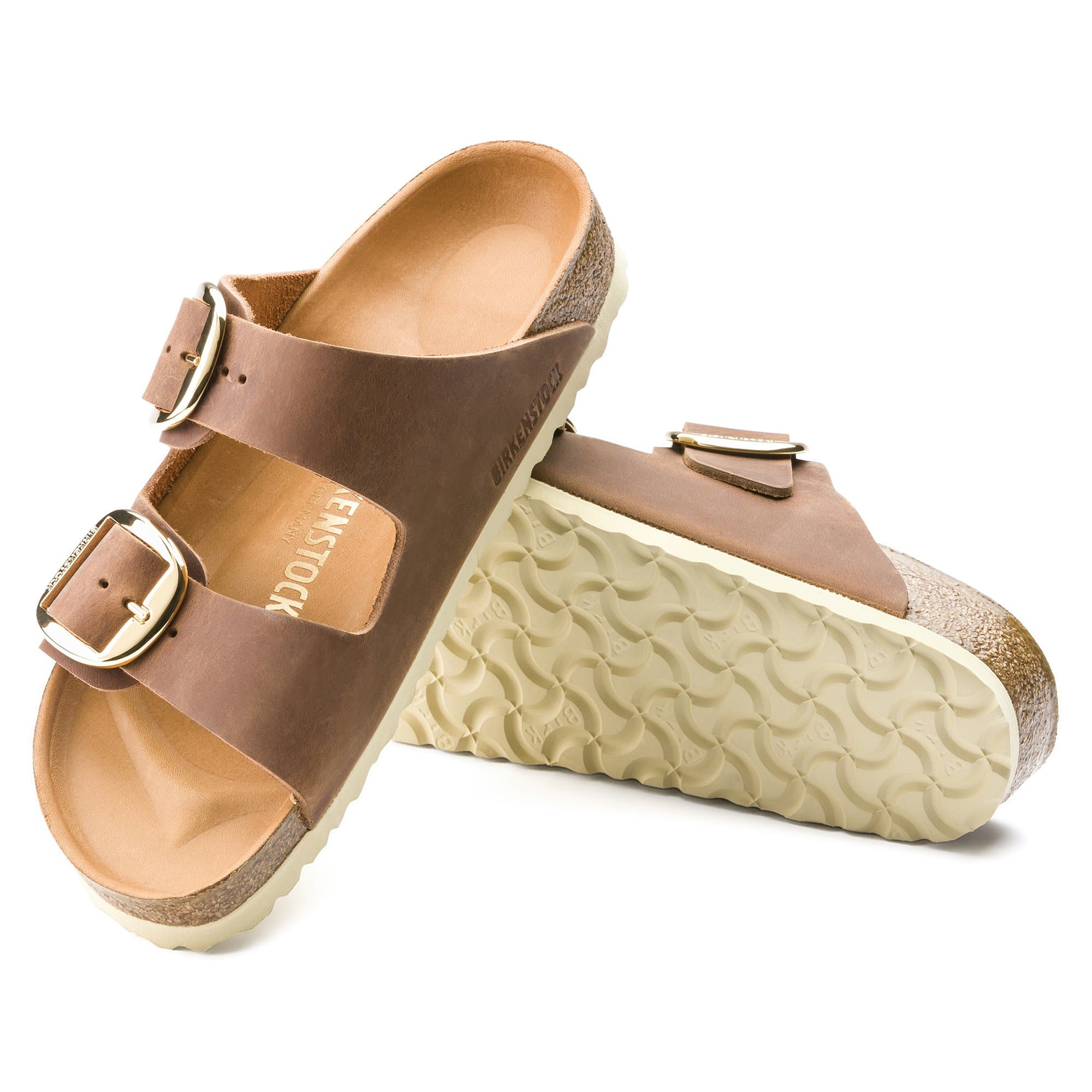 Birkenstock Arizona Big Buckle Womens Sandal Oiled Leather-Cognac 8