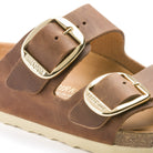Birkenstock Arizona Big Buckle Womens Sandal Oiled Leather-Cognac 9
