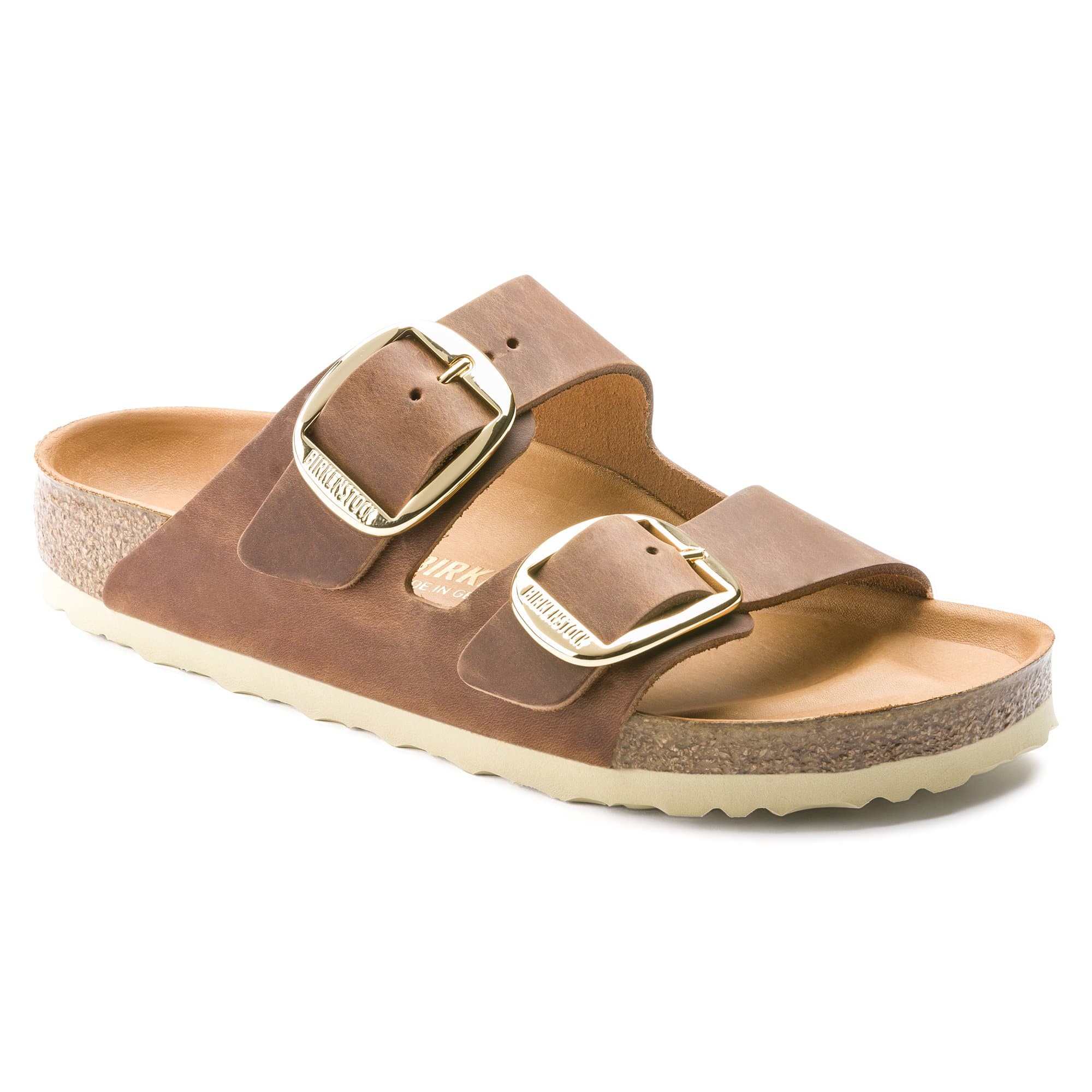 Birkenstock Arizona Big Buckle Womens Sandal Oiled Leather-Cognac 6