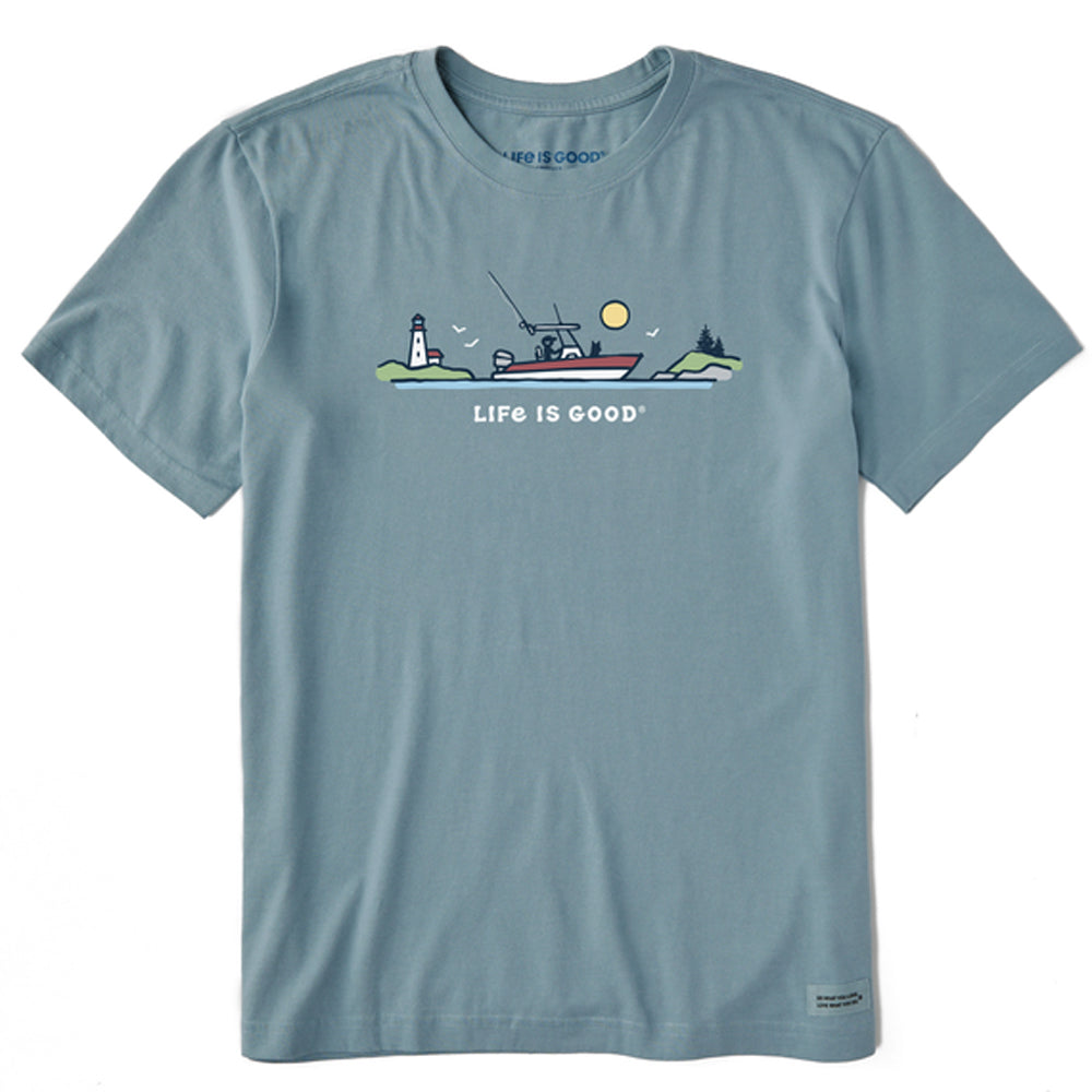 Life is Good Crusher LITE Vintage Fishing SS Tee  SmkBlu S
