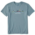 Life is Good Crusher LITE Vintage Fishing SS Tee  SmkBlu S