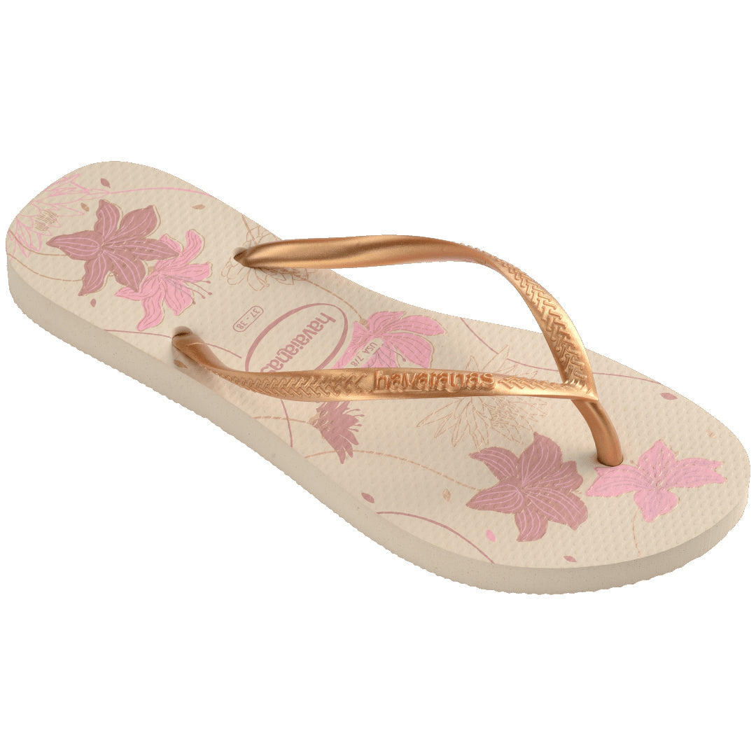 Havaianas Slim Organic Womens Sandal 1685-Beige-Golden 11