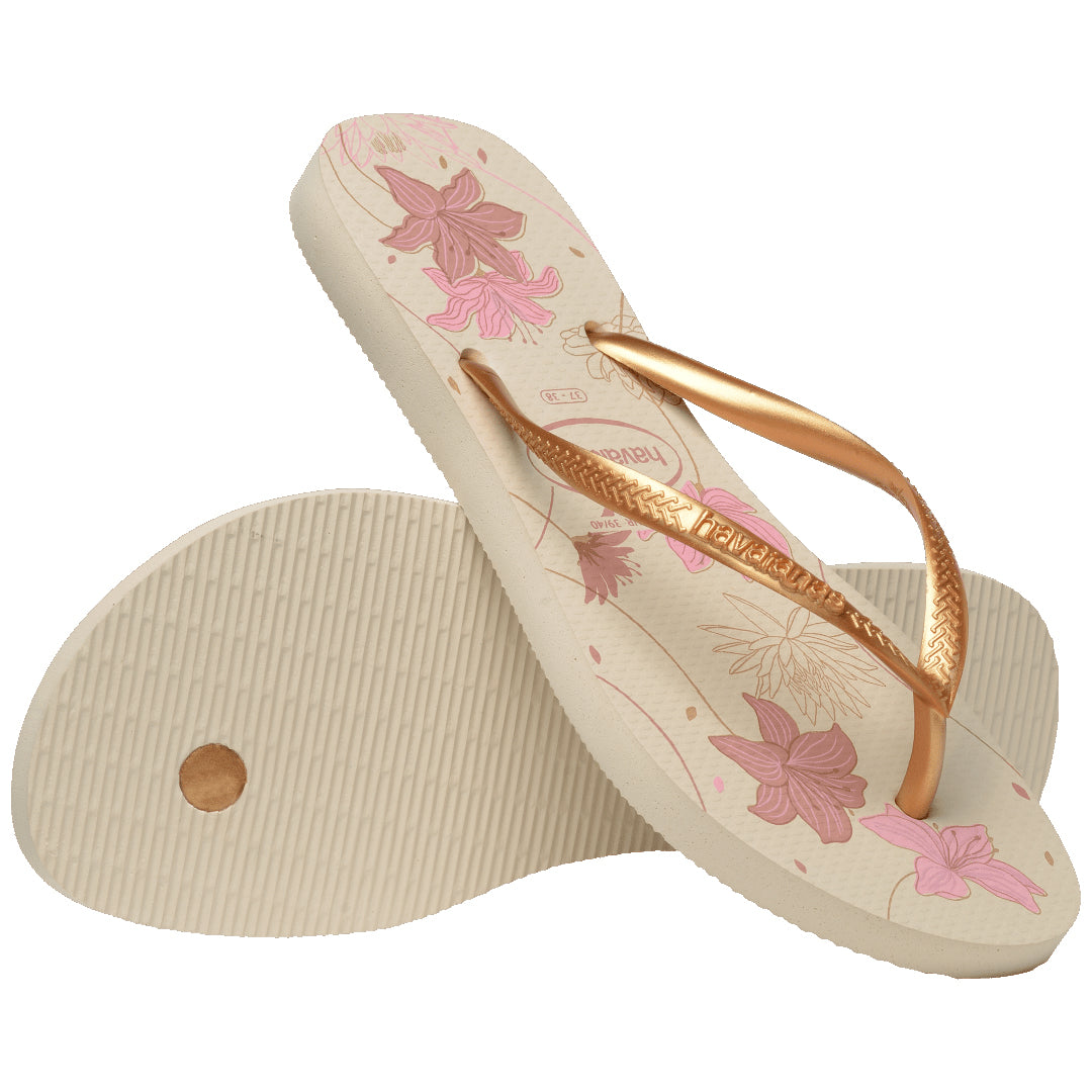 Havaianas Slim Organic Womens Sandal 1685-Beige-Golden 11