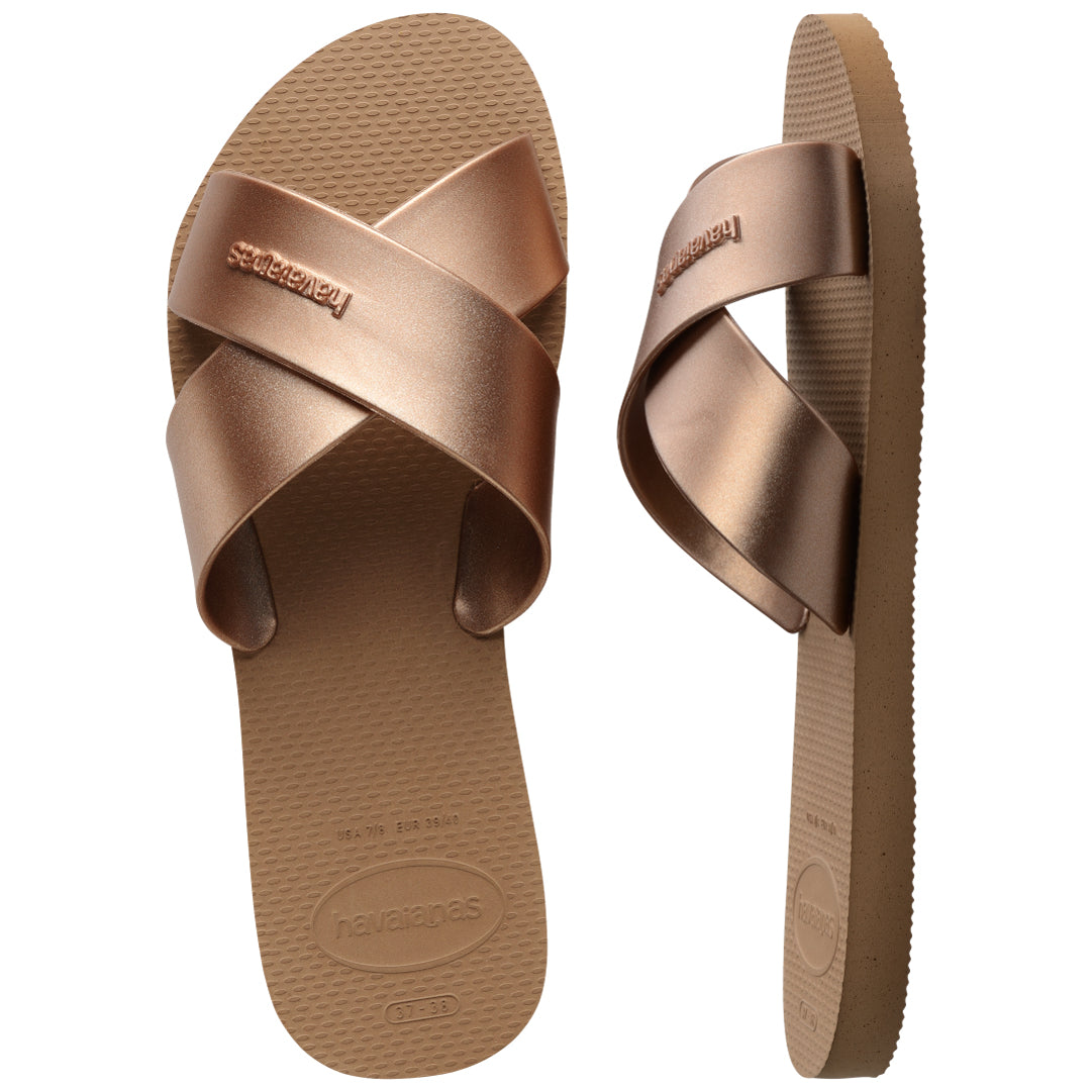 Havaianas Aqua Metallic Womens Sandal 3581-Rose Gold 9