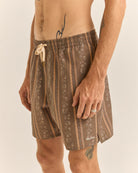 Rhythm Paisley Stripe Beach Short TOB-TOBACCO 32