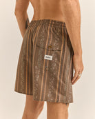 Rhythm Paisley Stripe Beach Short TOB-TOBACCO 36