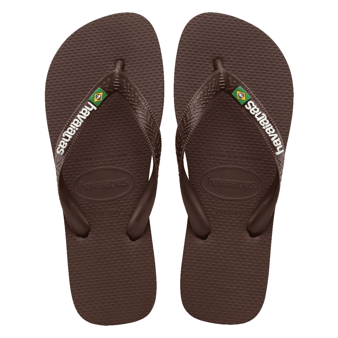 Havaianas Brazil Logo Mens Sandal 2673-Dark Brown-White 11