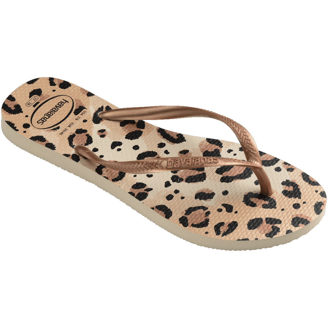 Havaianas Slim Animals Womens Sandals 6516-Beige-Beige 9
