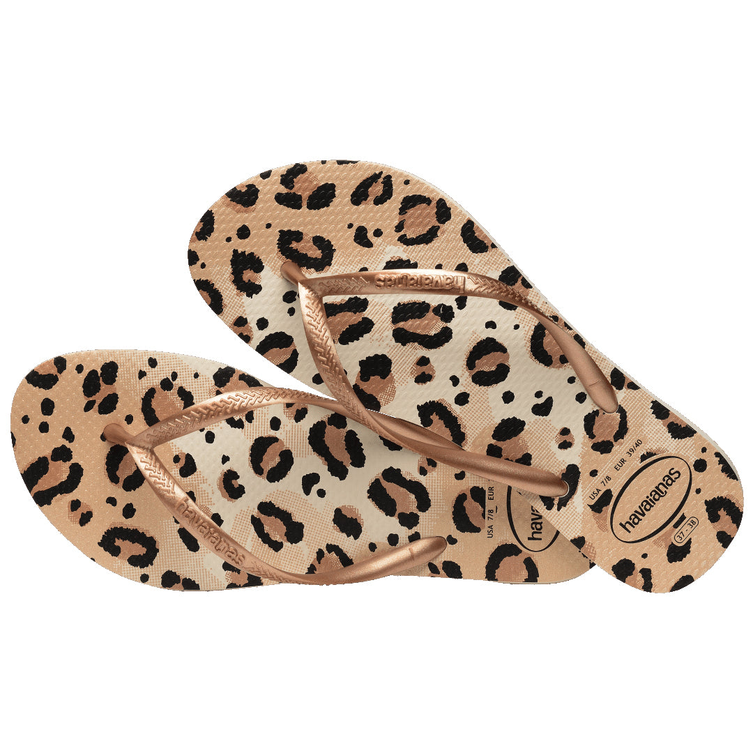 Havaianas Slim Animals Womens Sandals 6516-Beige-Beige 11