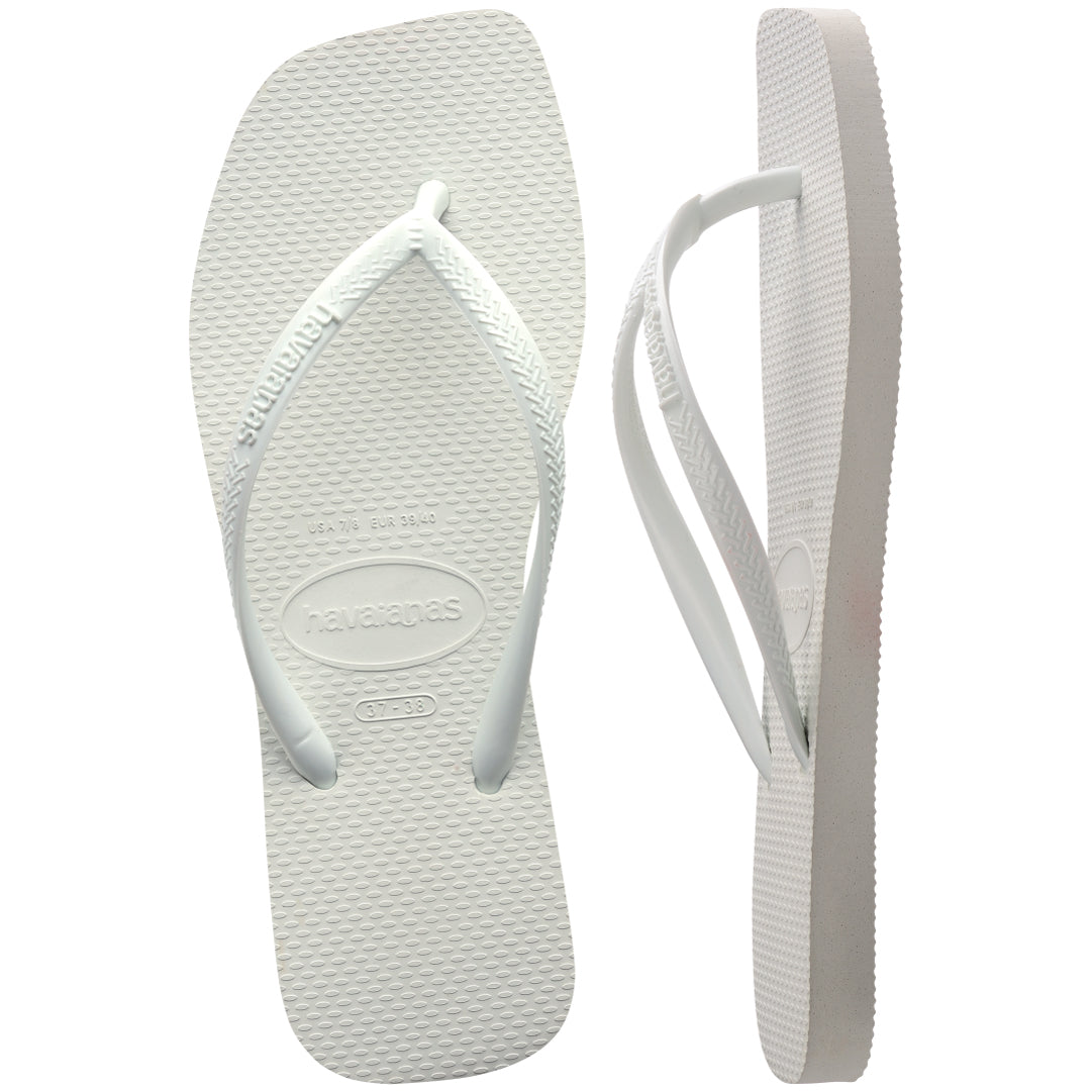 Havaianas Slim Square Womens Sandal 0001-White 9