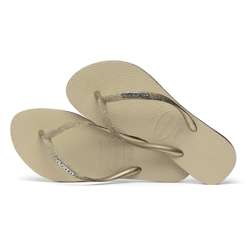Havaianas Slim Sparkle Me Womens Sandals 0154-Sand Grey 6
