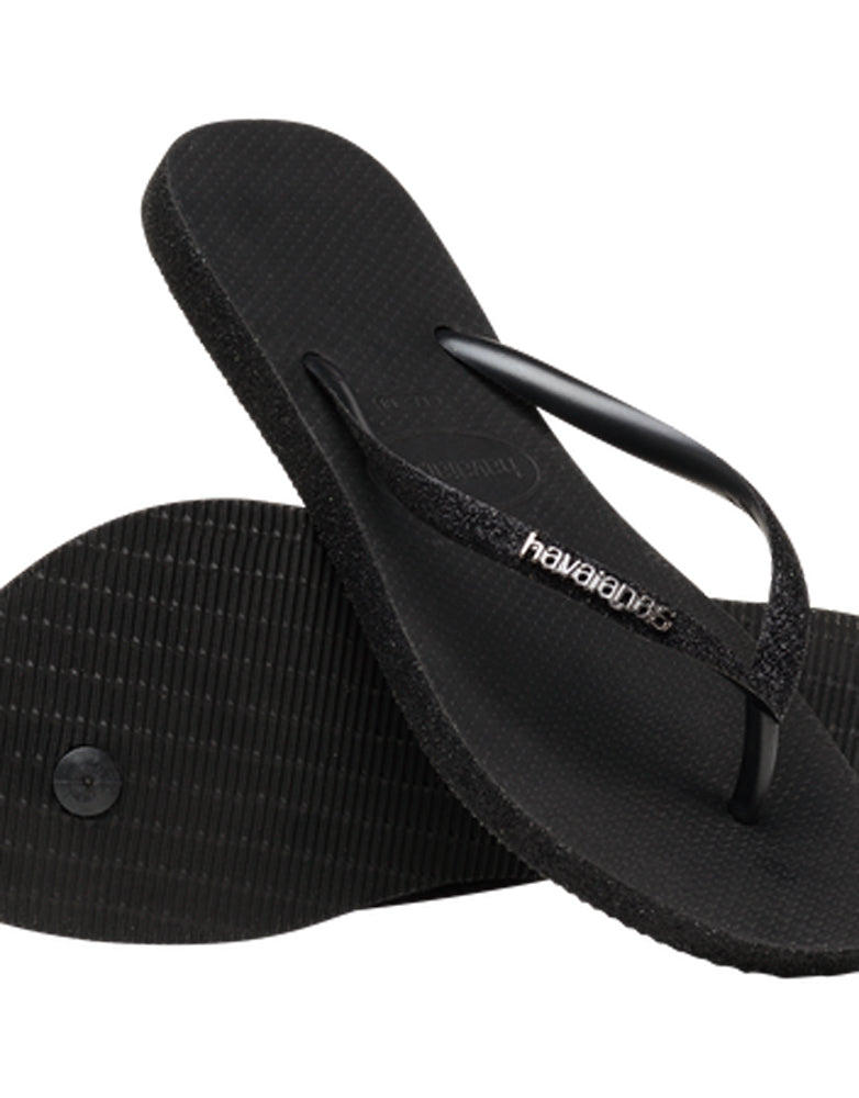 Havaianas Slim Sparkle Me Womens Sandals 0090-Black 9