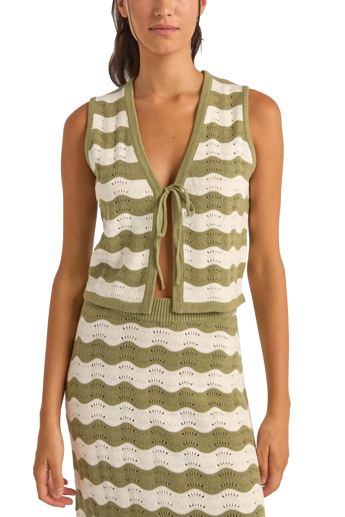 Rhythm Carmen Stripe Knit Vest SAG-SAGE 4L