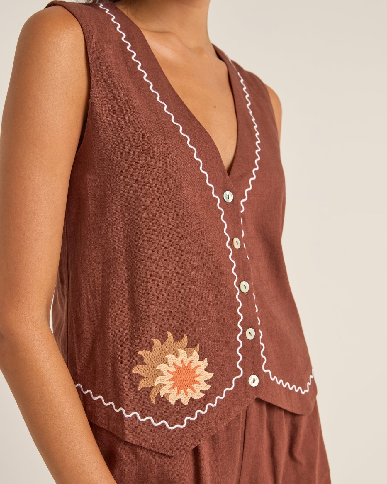 Rhythm Solis Embroidered Vest CHO-CHOCOLATE 4L