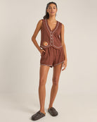 Rhythm Solis Embroidered Shorts CHO-CHOCOLATE 02