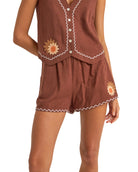 Rhythm Solis Embroidered Shorts CHO-CHOCOLATE 08