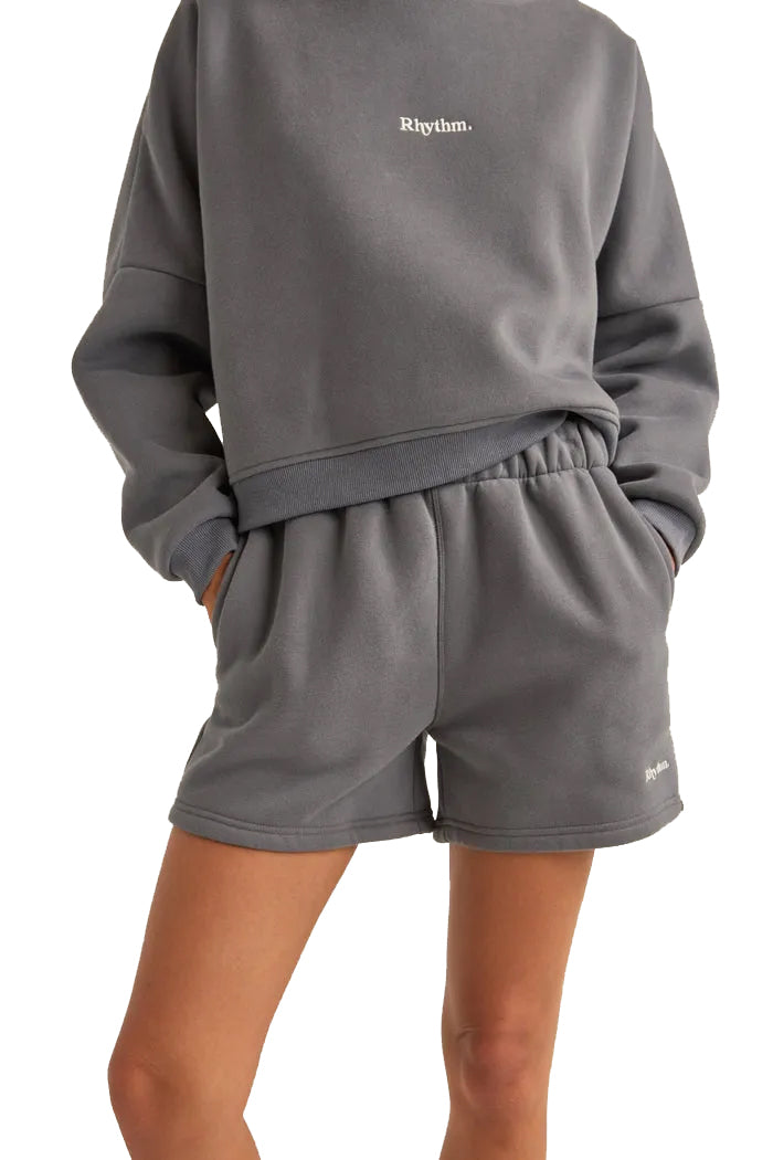 Rhythm Logo Fleece Shorts CHA-CHARCOAL 2S