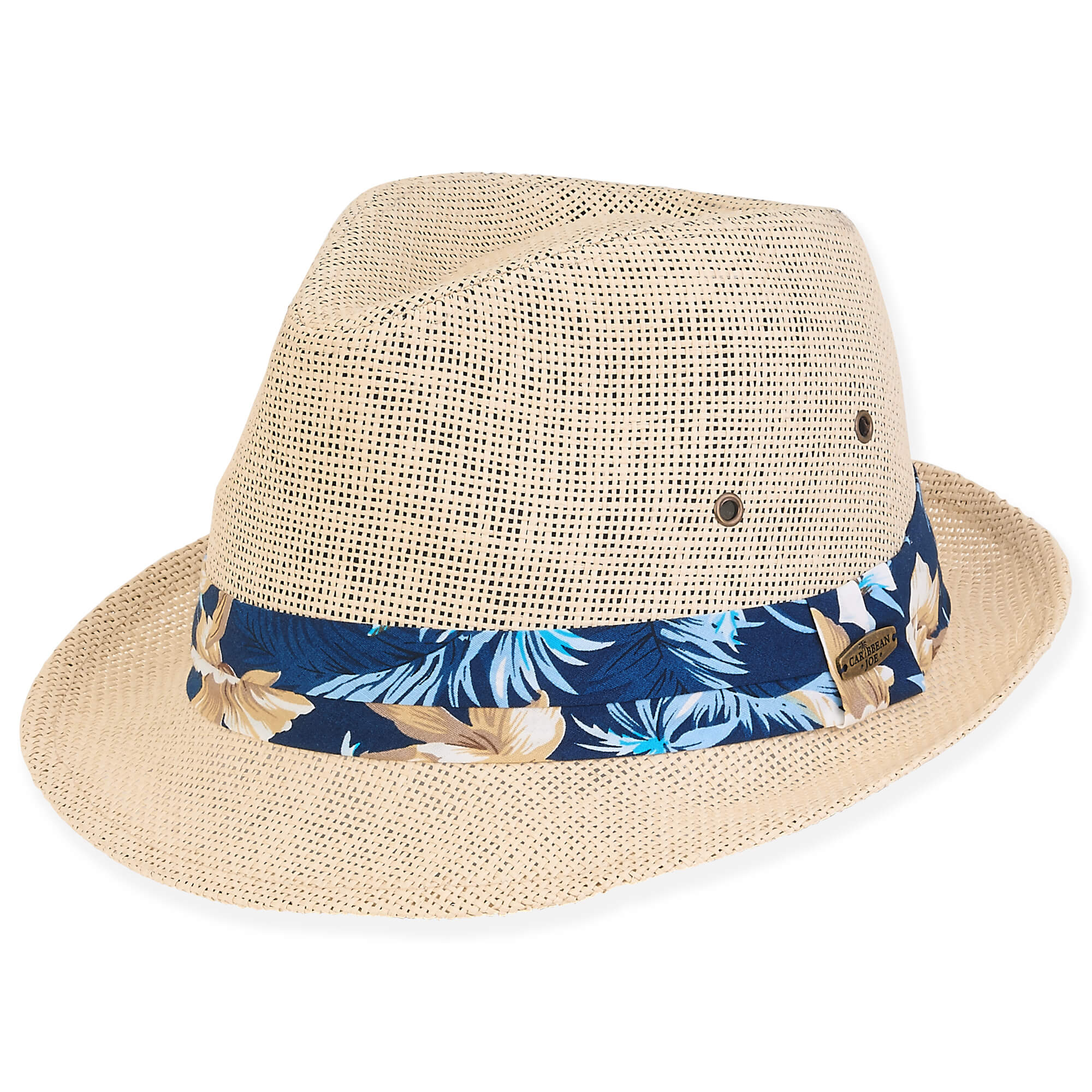 Sun N' Sand Paper Straw Fedora Brim 2'' Natural ML